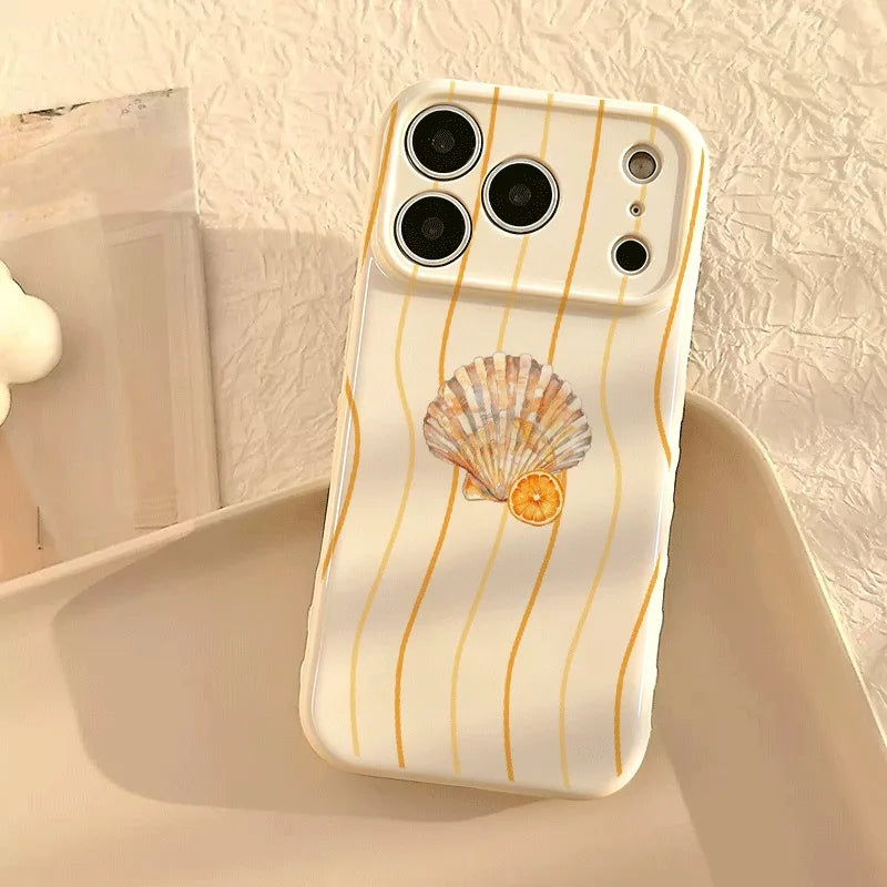 🍊 Watercolor Orange Scallop Phone Case