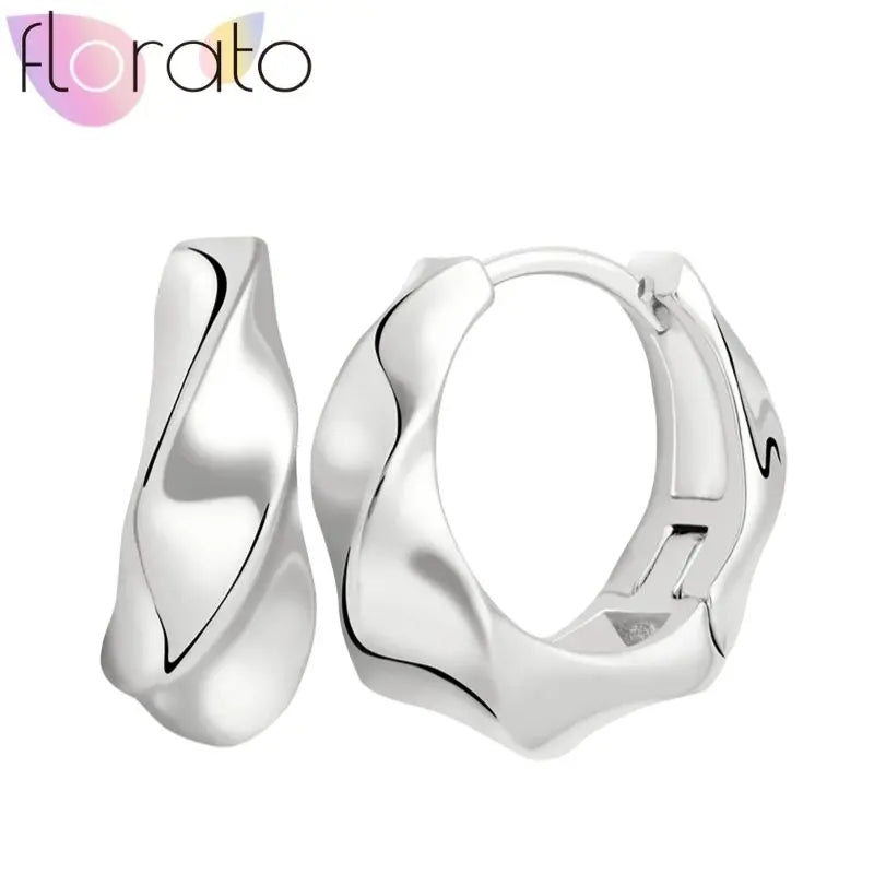 925 Silver Plain Circle Hoop Earrings