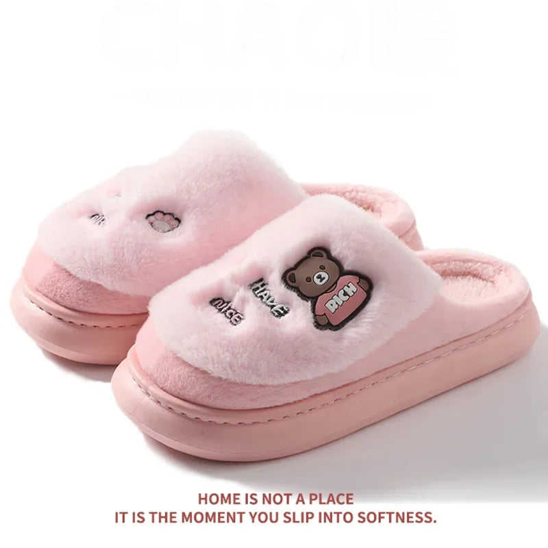 Women's Fluffy Platform Slippers