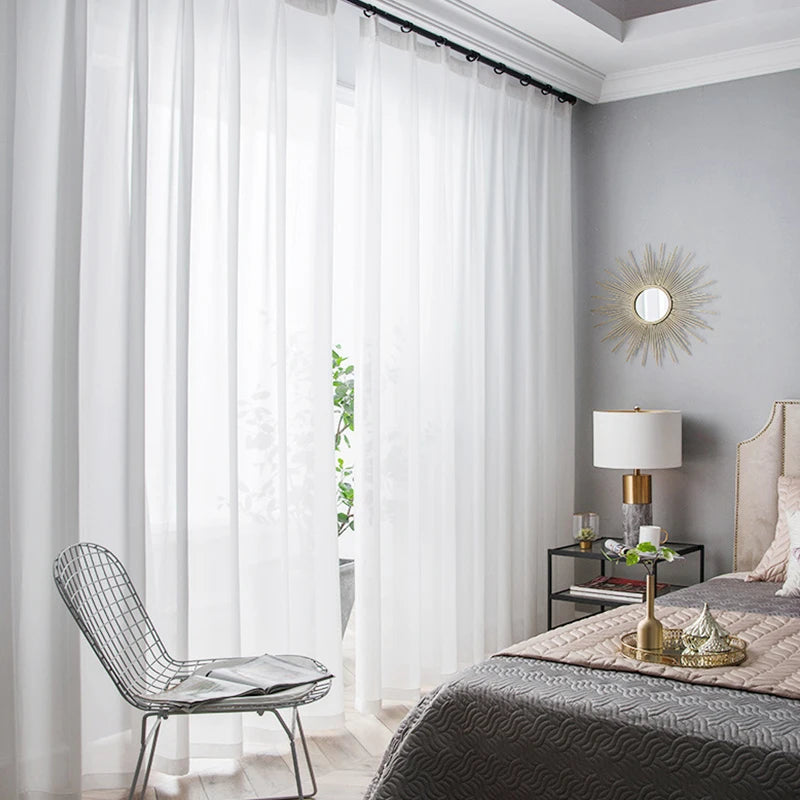 White Sheer Voile Curtains