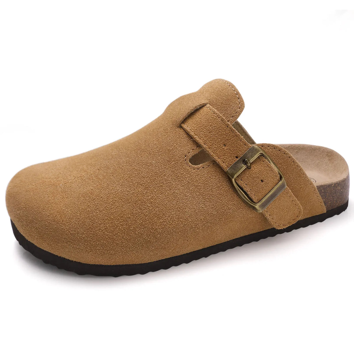 Women's Suede Buckle Clogs
