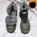 أحذية رجالية شتوية جديدة برقبة عالية مع بطانة صوفية عصرية وأحذية قطنية دافئة، أحذية ثلج خارجية مقاومة للماء ومضادة للانزلاق