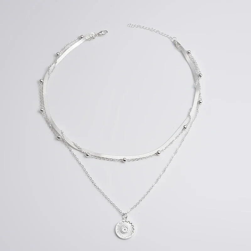 Three-Layer Sterling Silver Necklace