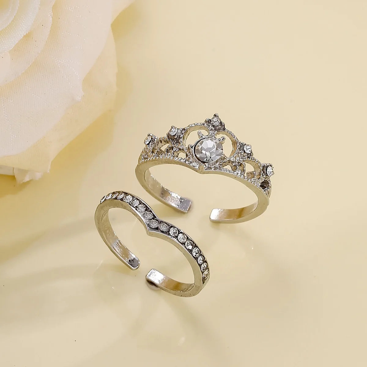Crystal Crown Ring Set