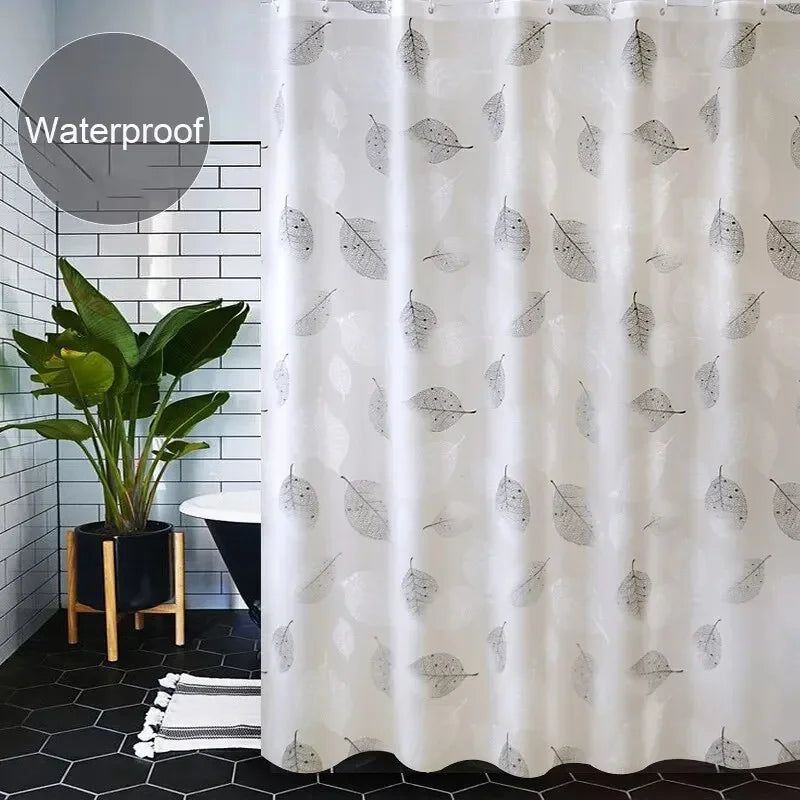 PEVA Waterproof Leaf Shower Curtain