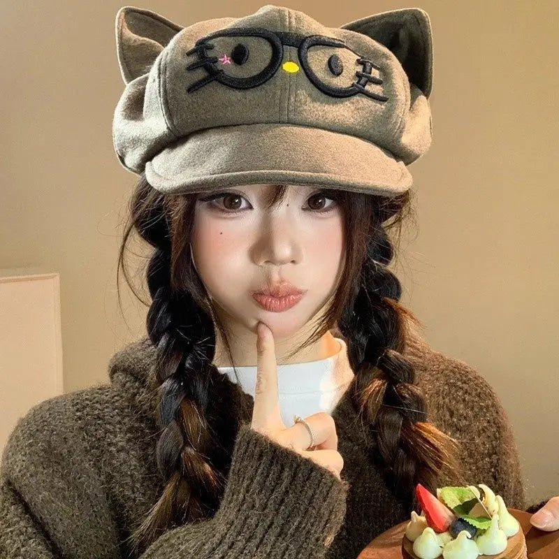Cute Cat Ear Beret Hat