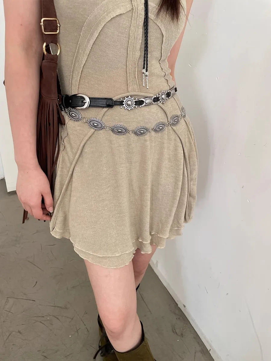 Vintage Denim Waist Chain Belt