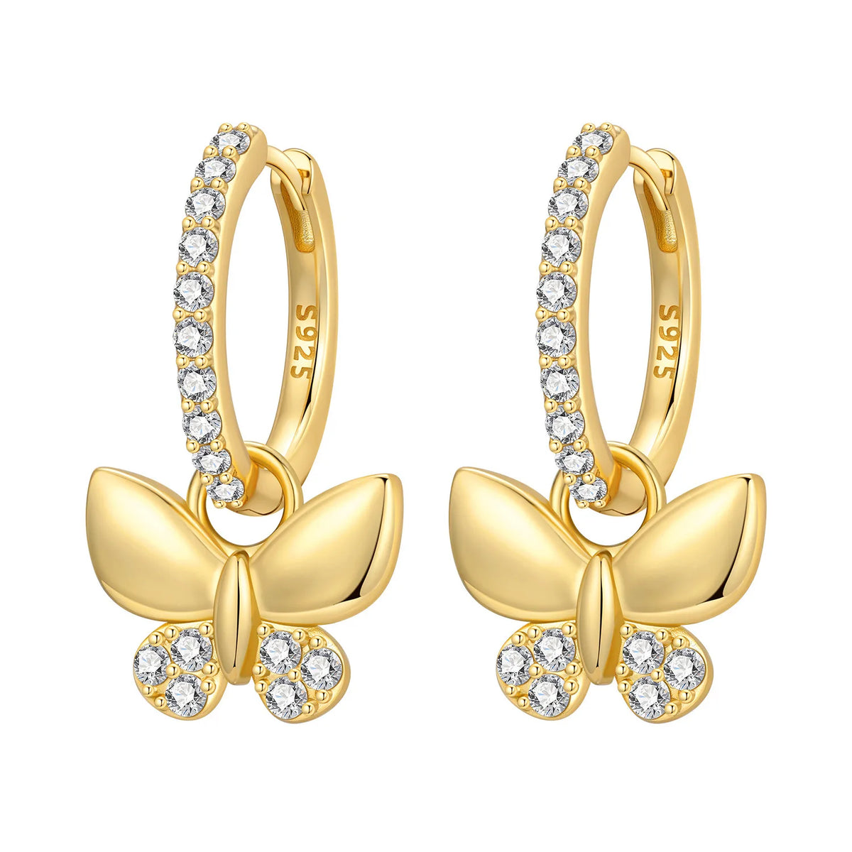 925 Silver 18K Gold Water Drop Earrings