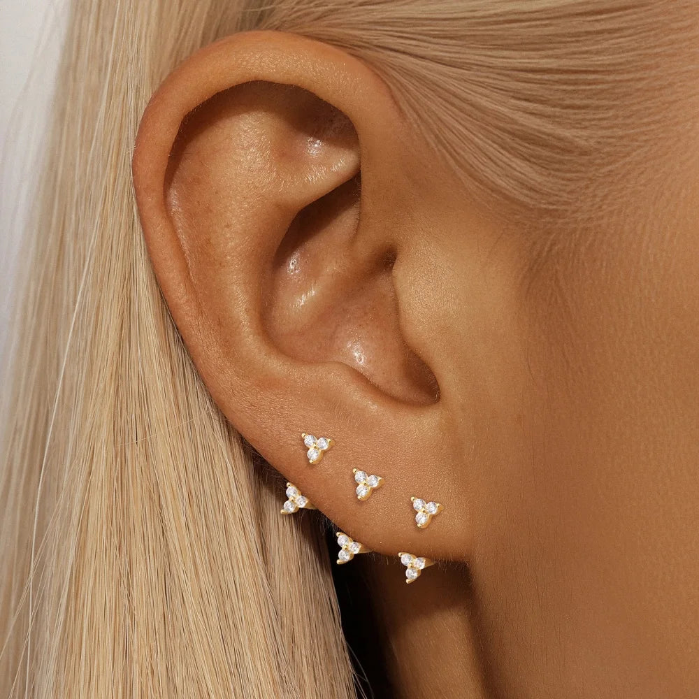 925 Silver Mini CZ Cartilage Stud (1 Pc)
