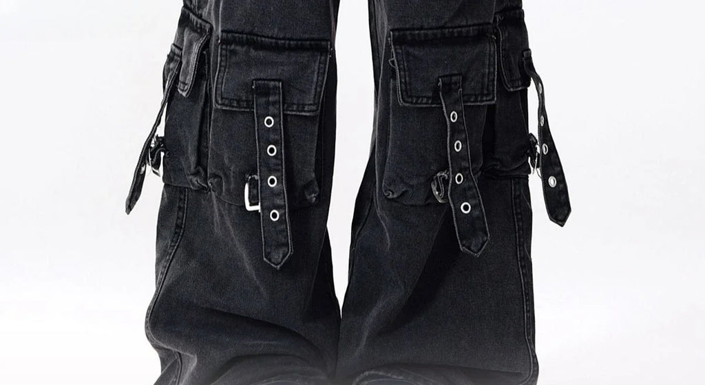Black Baggy Cargo Jeans