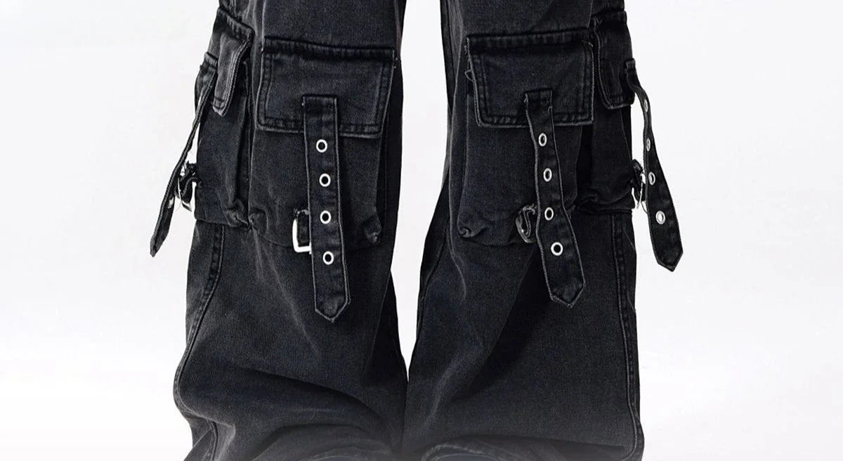 Black Baggy Cargo Jeans