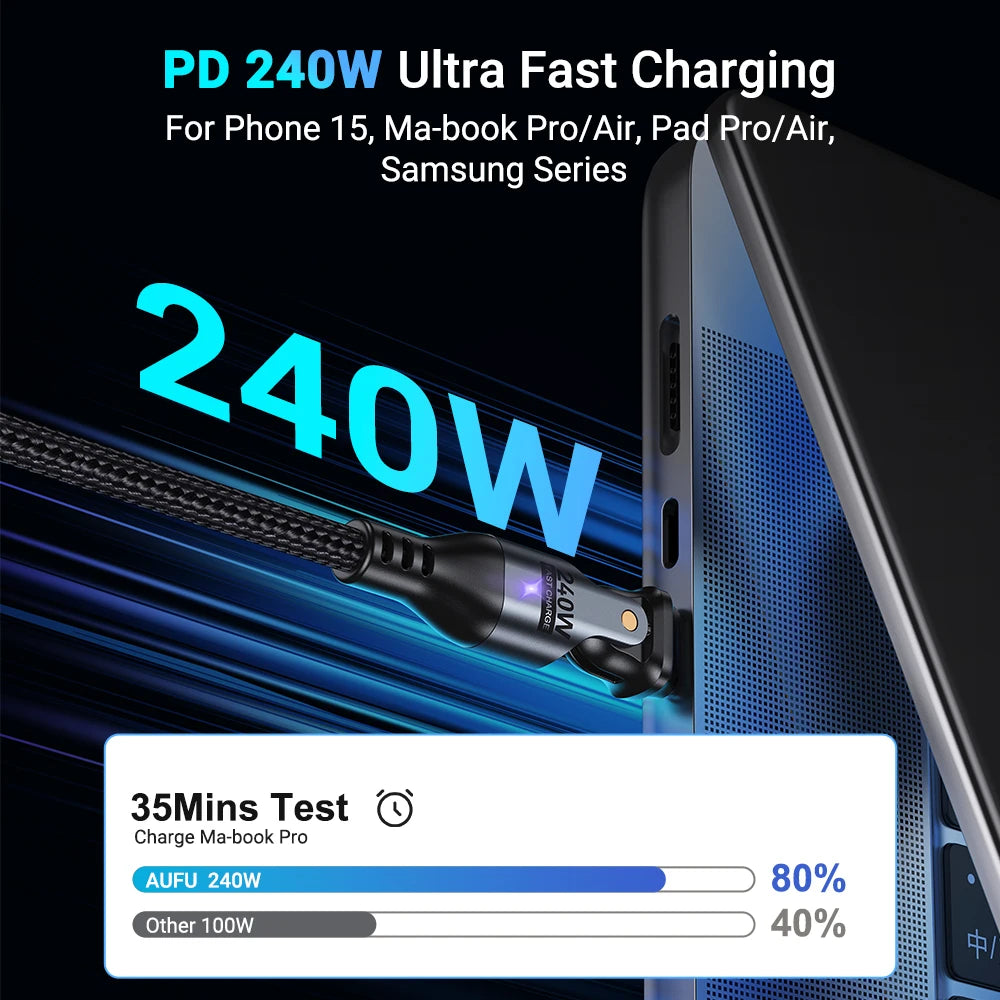 ⚡ AUFU 240W USB-C Fast Charging Cable