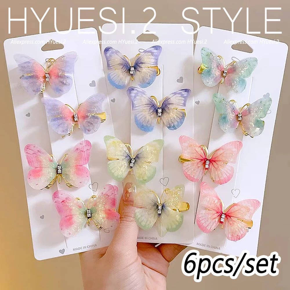 Butterfly Hair Clips Set – 6 Pcs