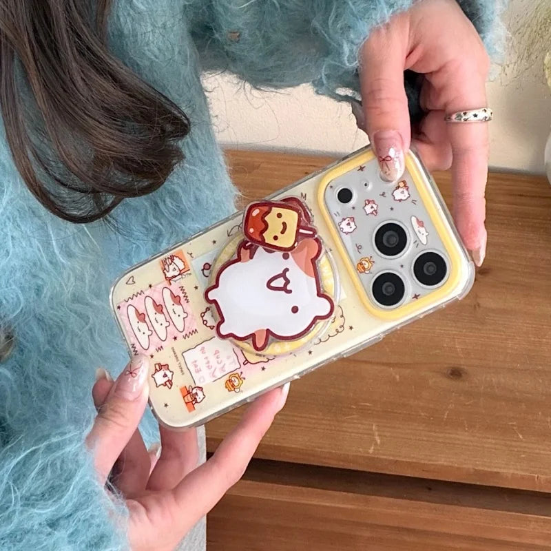 Funny Cartoon Magnetic iPhone Case with Stand