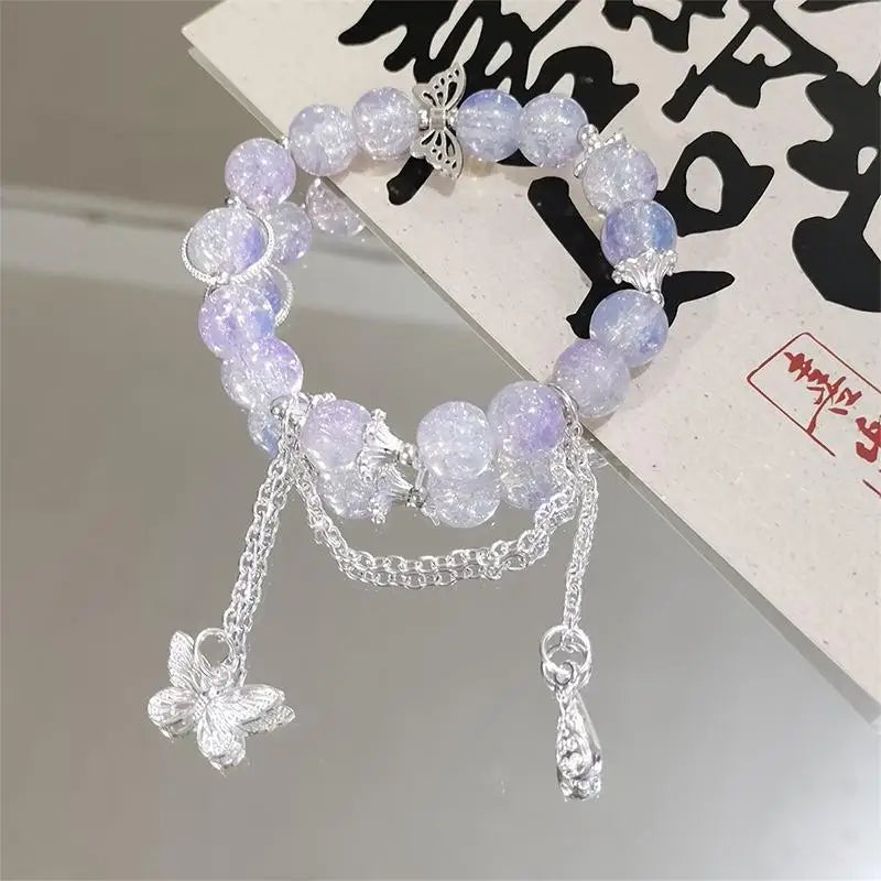 Lucky Bead Butterfly Charm Bracelet