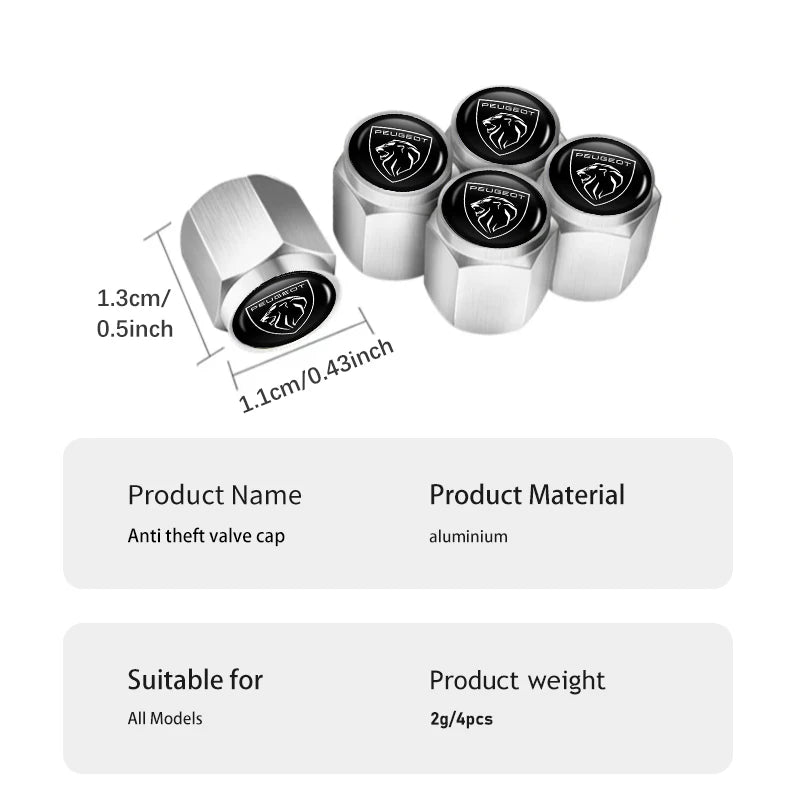 🚗 Aluminum Tire Valve Caps