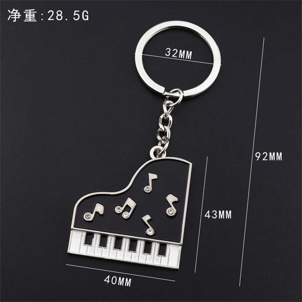 Metal Piano Note Keychain