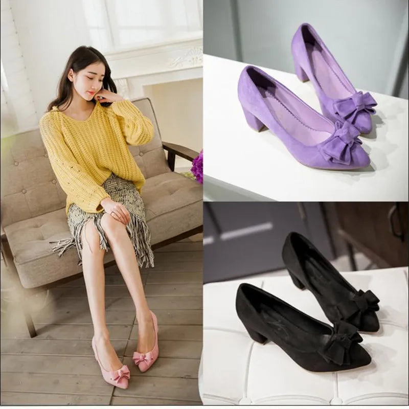 Women's Purple Bow Pumps