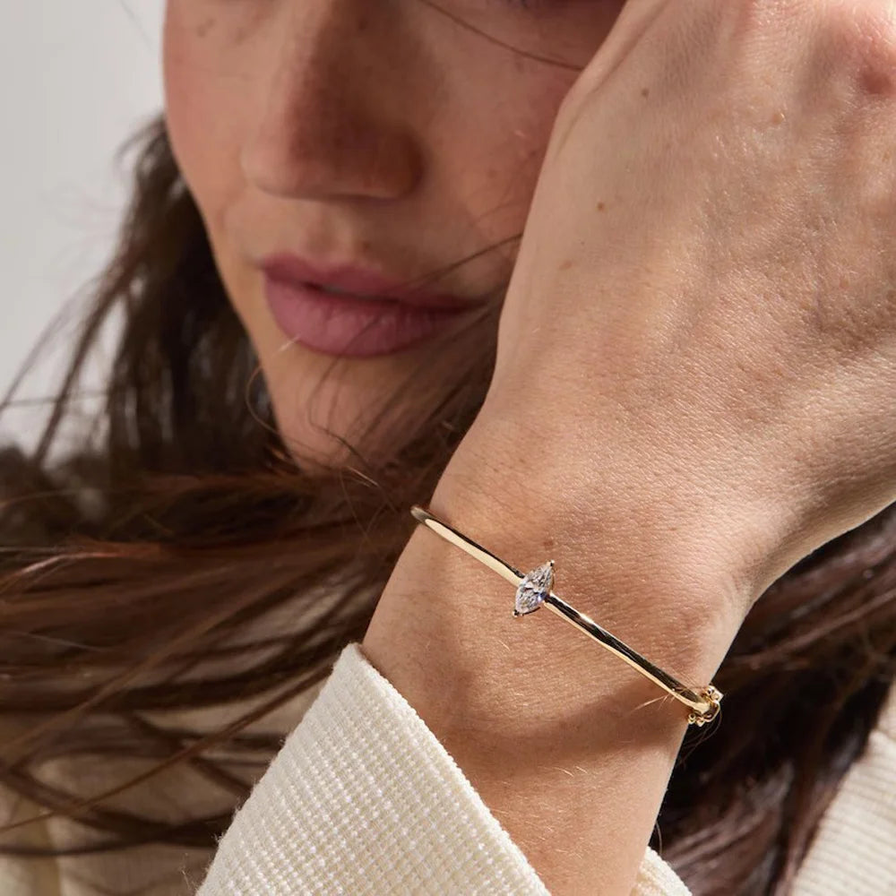 💍 Open Cuff CZ Stackable Bracelet