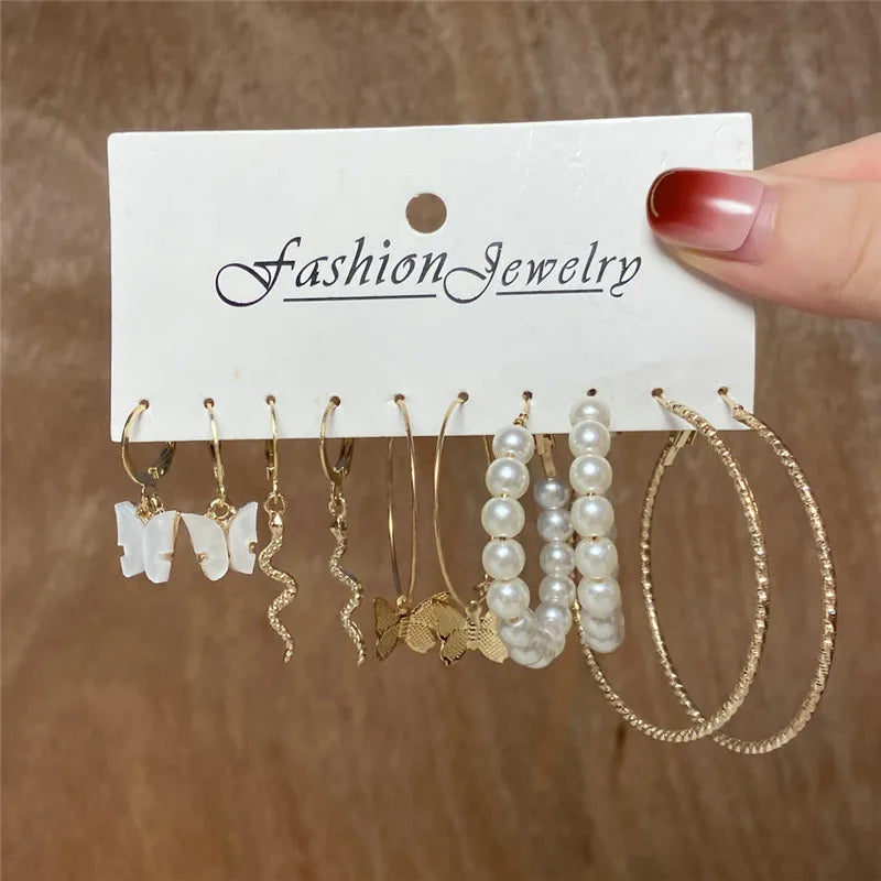 Earrings Set Butterfly Acrylic