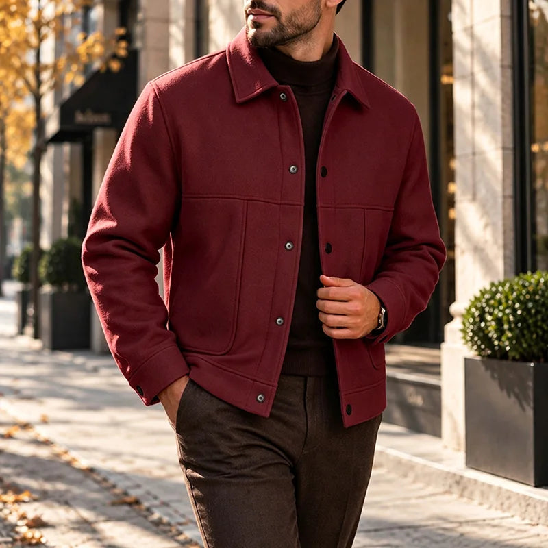 Men's Brushed Lapel Short Jacket