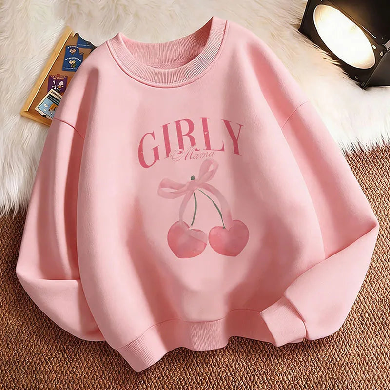 Girls Cherry Print Sweatshirt