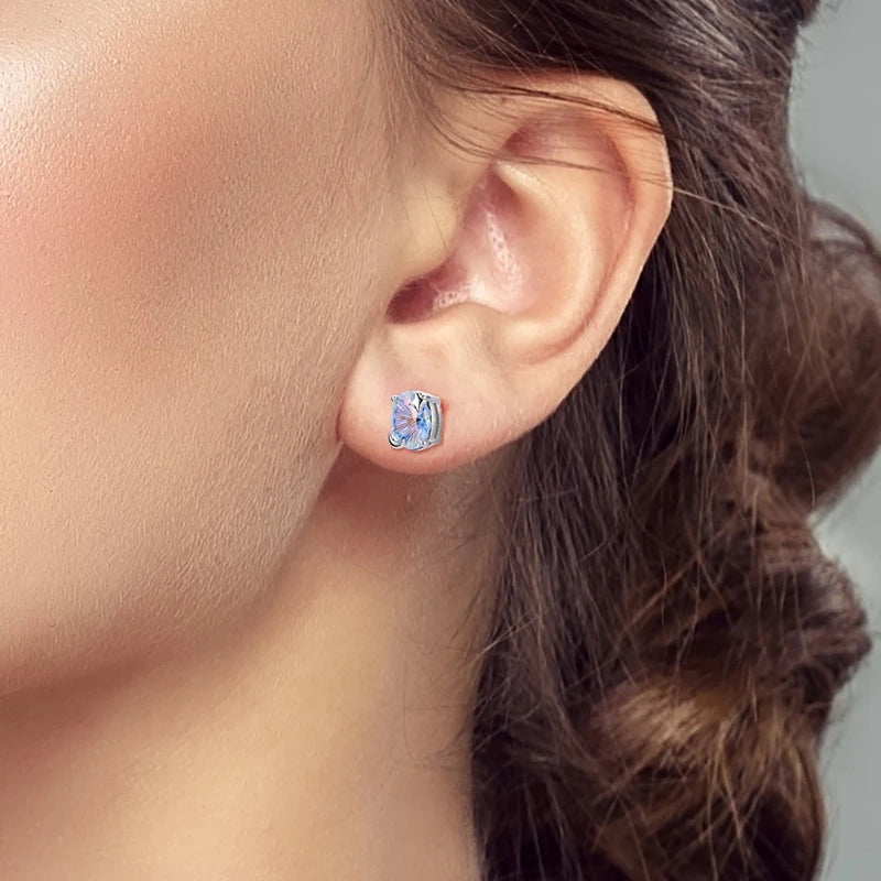 925 Silver Star & Moon Zircon Studs