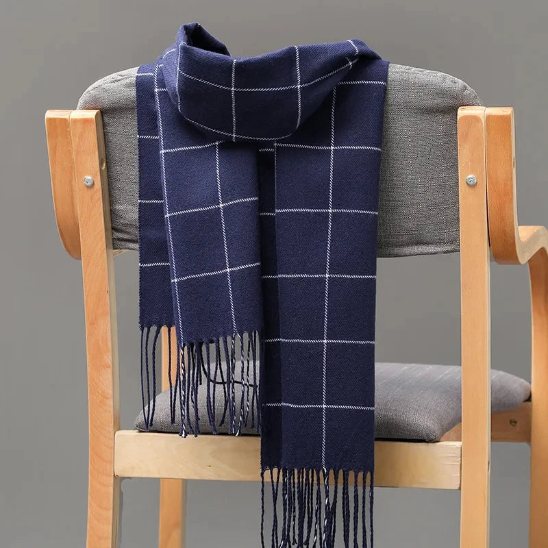 Men's Cashmere-Feel Tassel Scarf