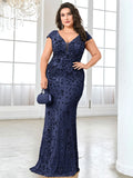 V-Back Sequin Mermaid Gown (Plus Size)