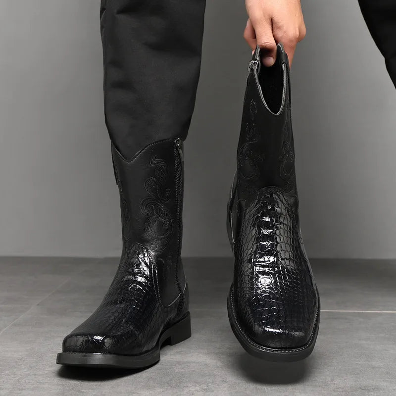 Men's Embroidered Western Cowboy Boots