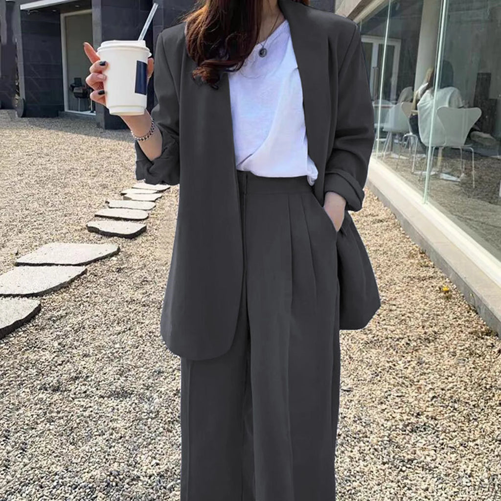Women's Business Suit – Jacket & Wide-Leg Pants