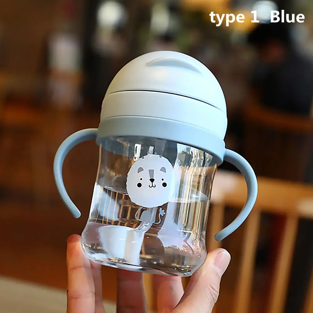 Kids Cartoon Straw Water Bottle 250ml