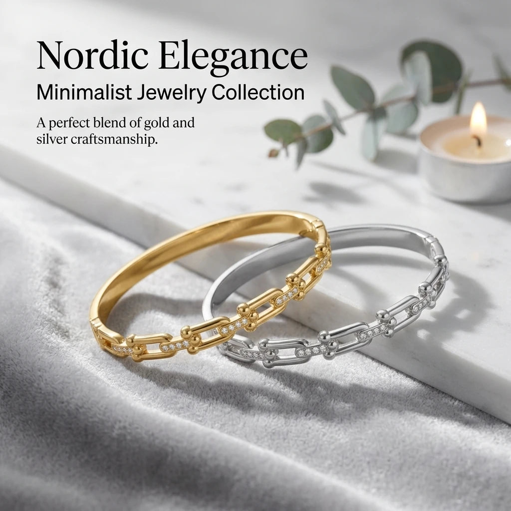 🐴 Horseshoe Zircon Bangle Bracelet