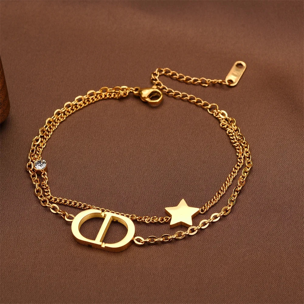 ⭐ Titanium Steel Letter Star Bracelet