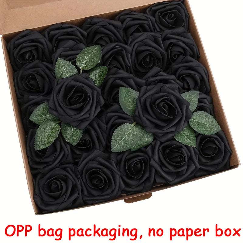 Artificial Roses with Stems – 25 Pcs