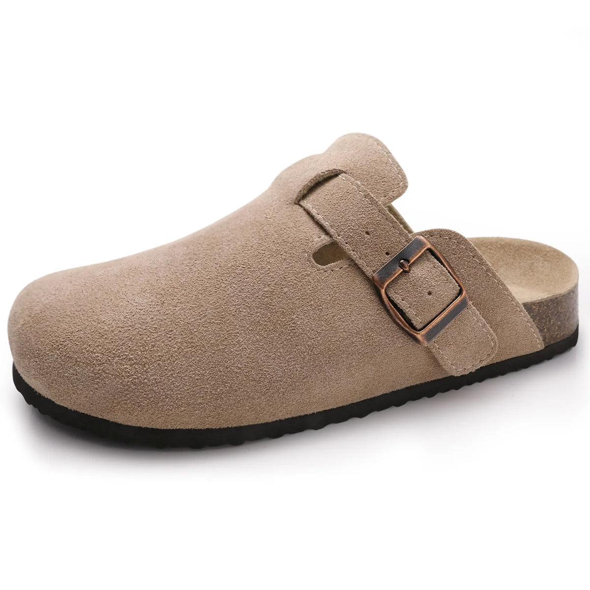 Women's Suede Buckle Clogs