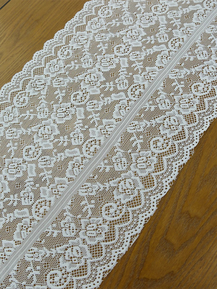 White Rose Lace Table Runner