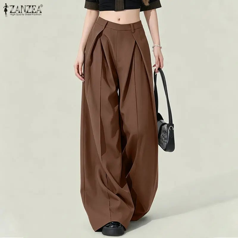 Elegant Loose Palazzo Work Pants