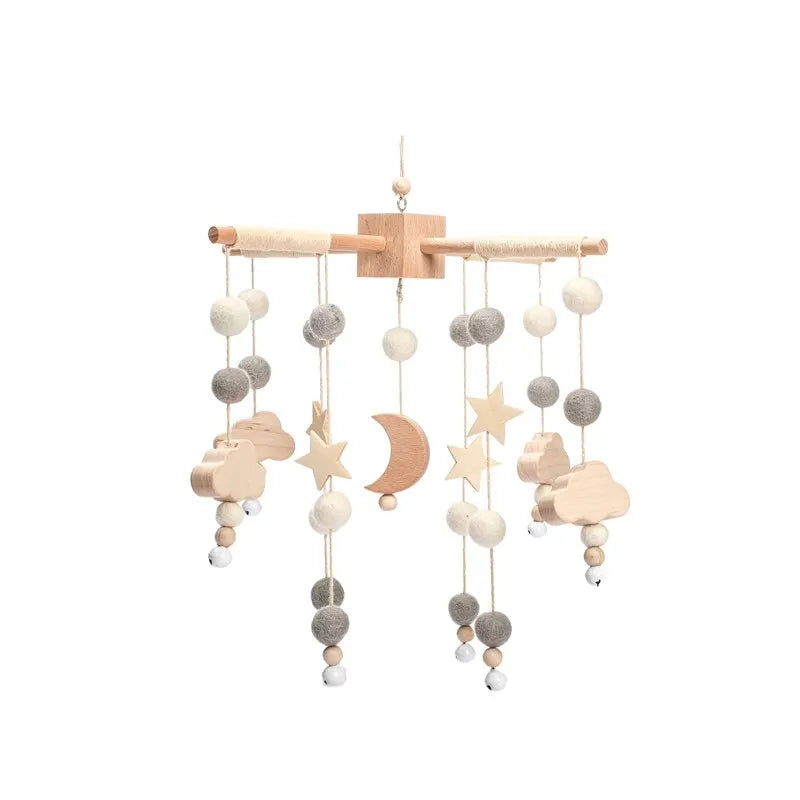 ⭐ Wooden Crochet Stars Baby Crib Mobile