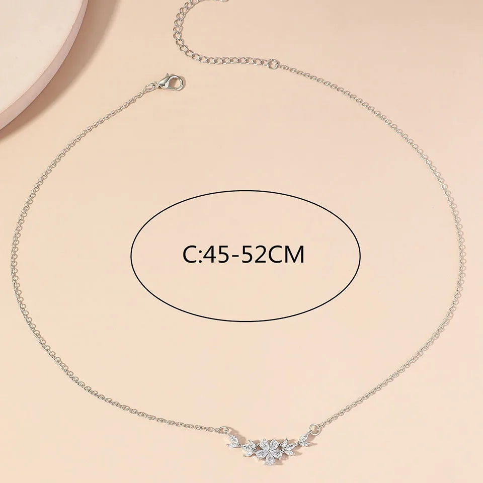 🌸 ZAKOL Zircon Flower Pendant Necklace