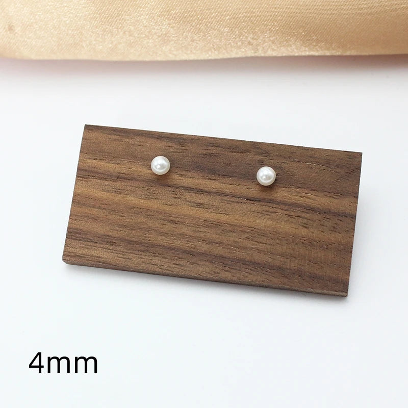 Classic White Pearl Stud Earrings