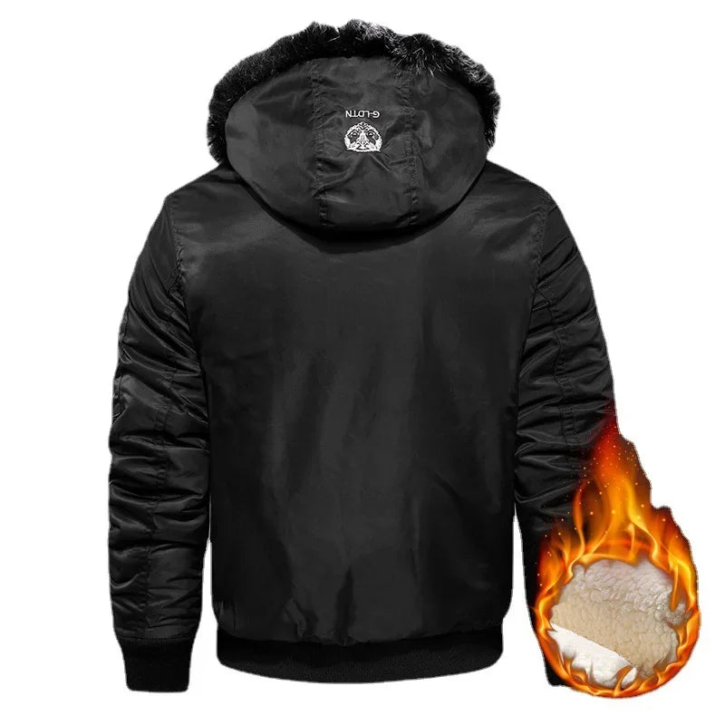 Men's Slim Fit Hooded Fleece Parka
