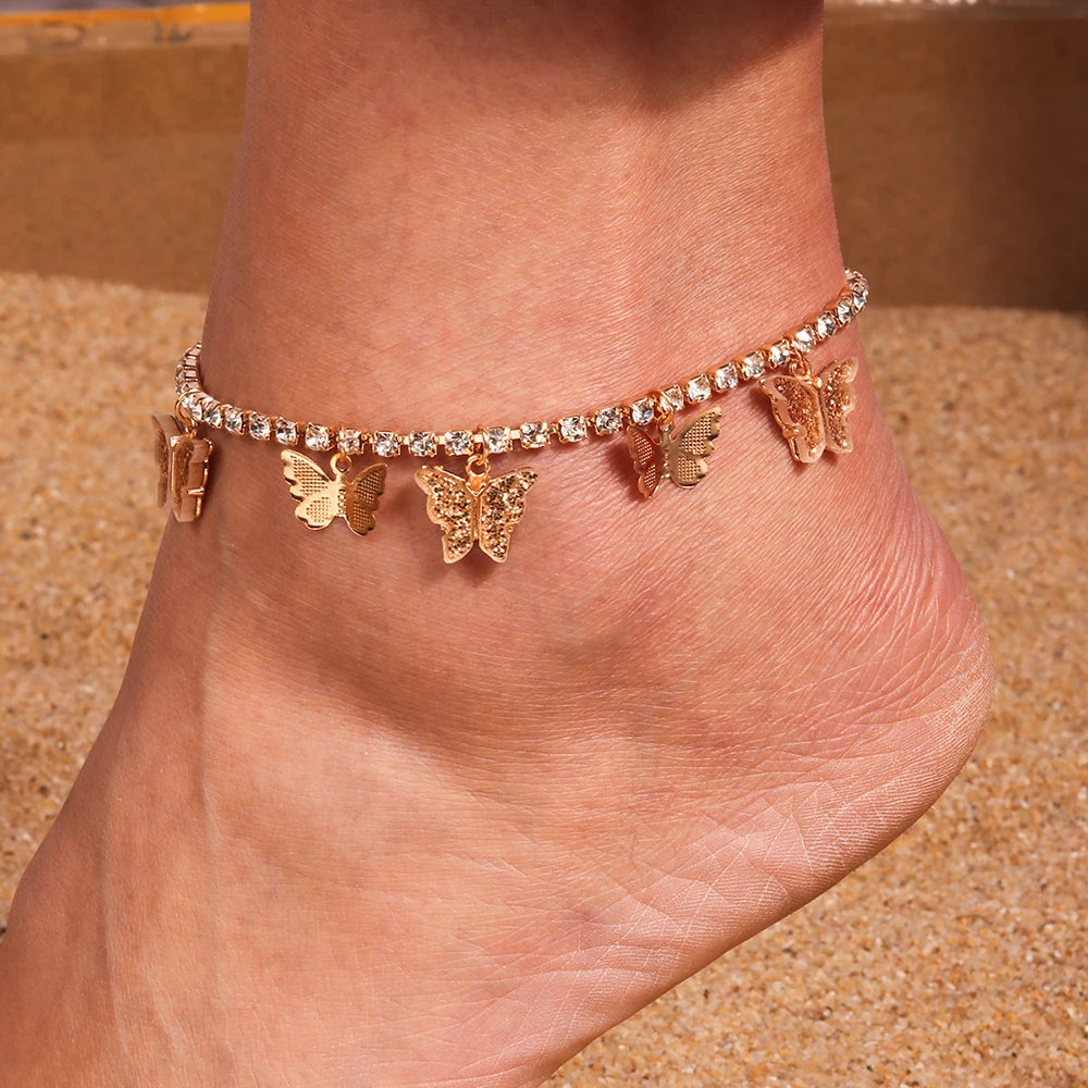 Crystal Butterfly Anklet