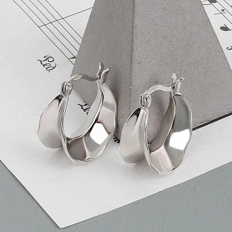 925 Silver Heart Hoop Earrings