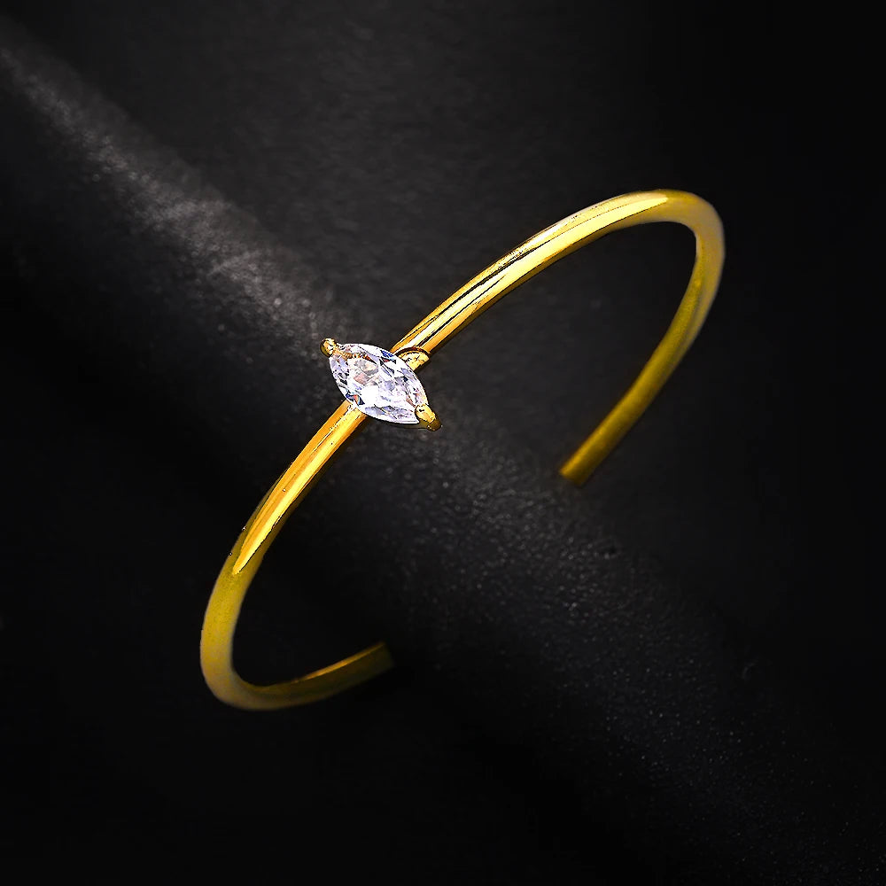 💍 Open Cuff CZ Stackable Bracelet