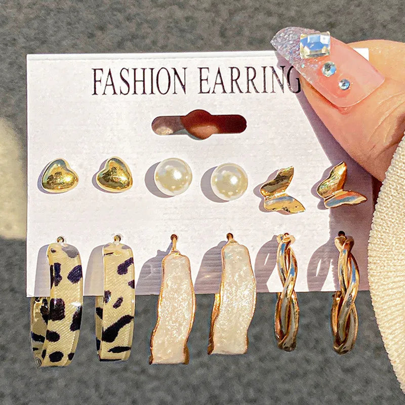 Earrings Set Butterfly Acrylic