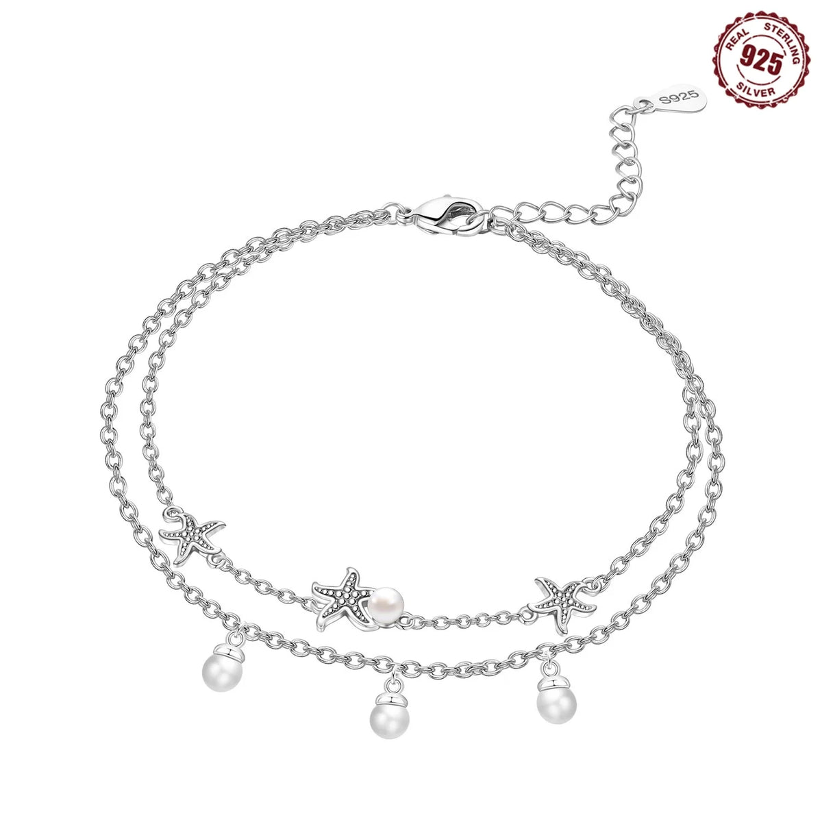 Gold-Tone Pearl Shell Anklet