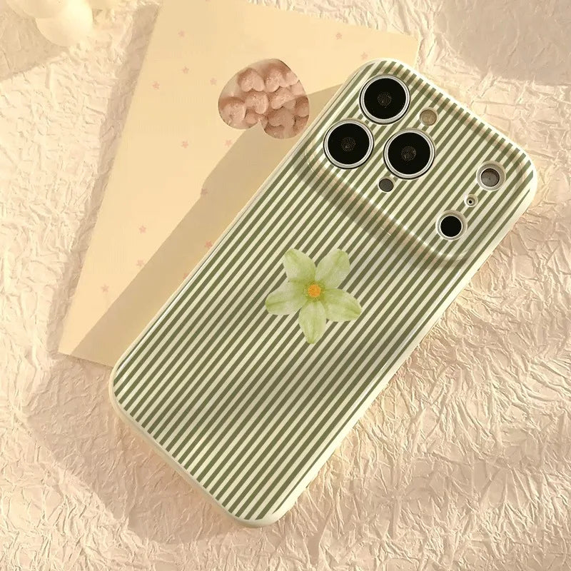 🌿 Olive Green Floral Phone Case