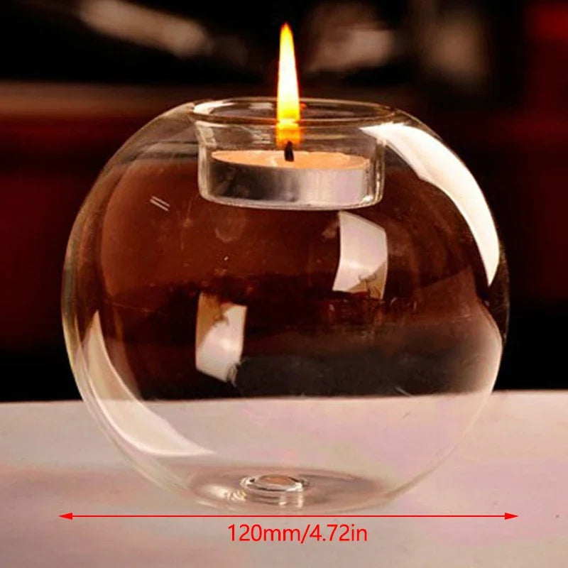 Round Glass Candle Holders