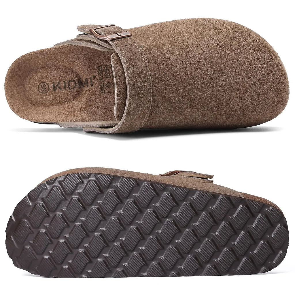 Women's Suede Buckle Clogs